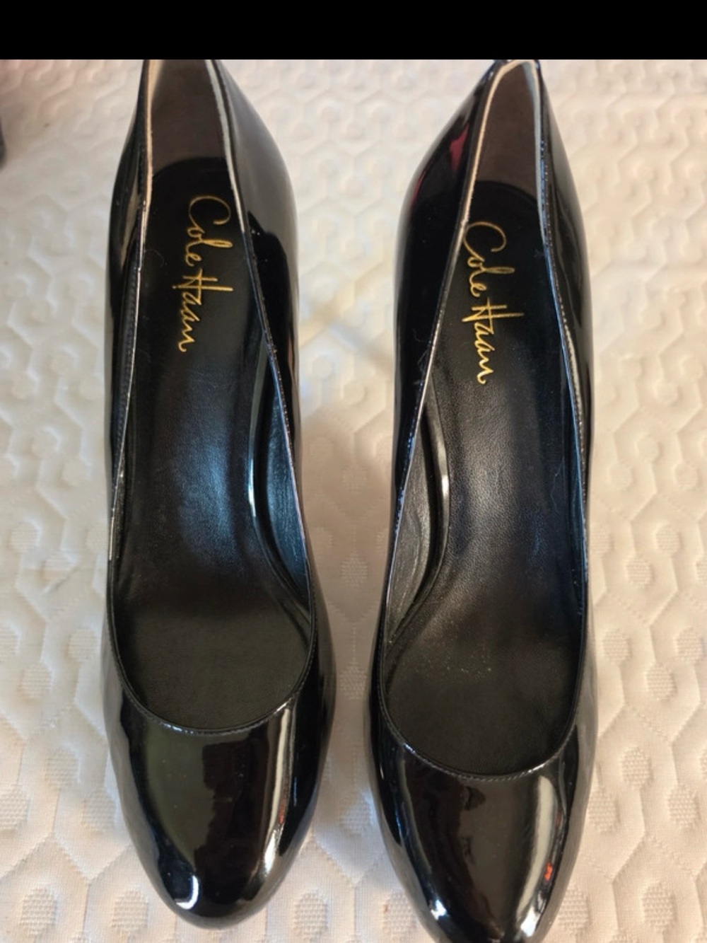 Cole Haan Nike Air Black Patent Leather Pointed-Toe Pumps Size 9.5B